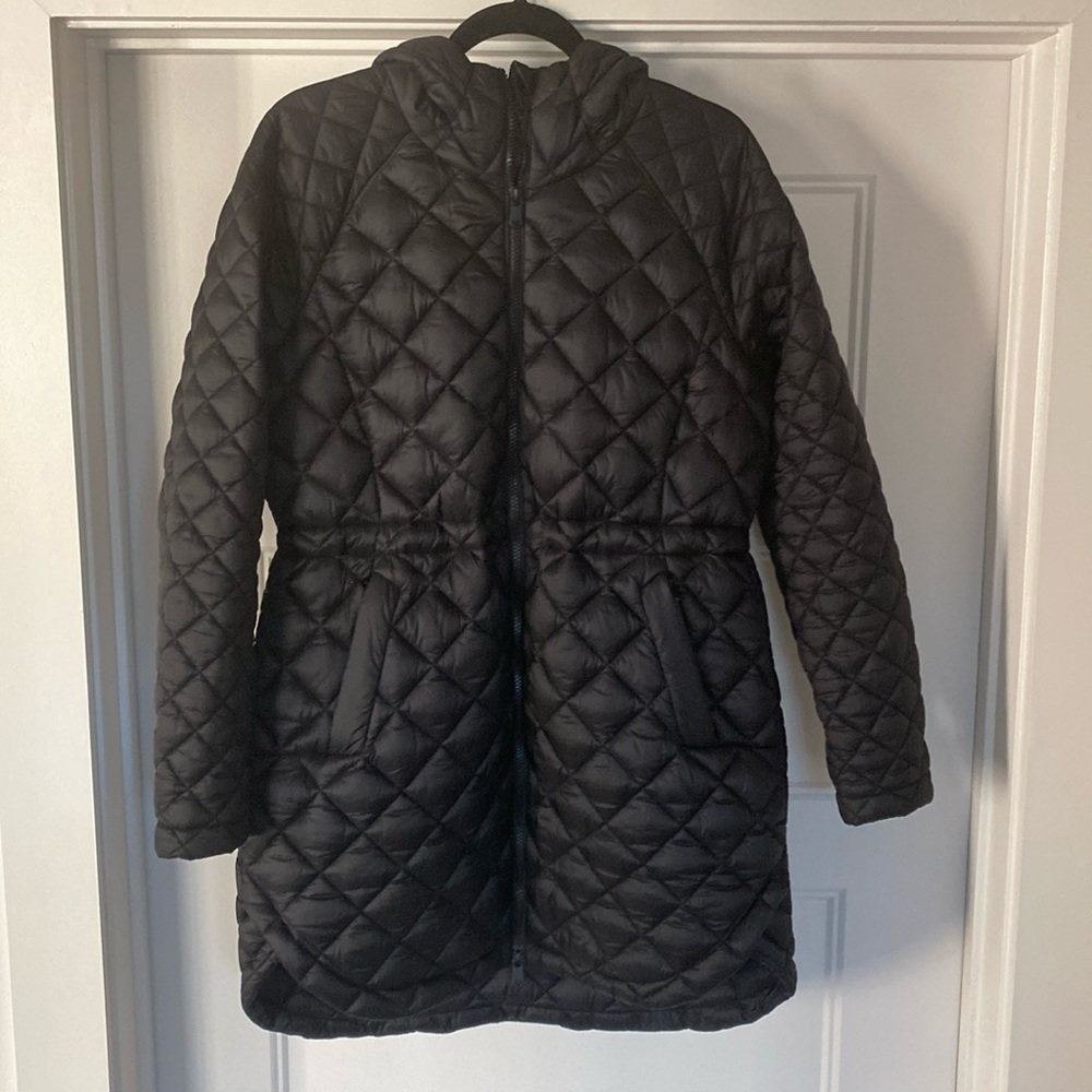 Athleta Whisper Featherless Black Puffer Parka - Size M